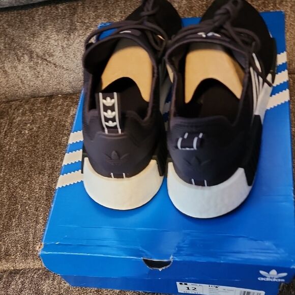 Adidas RMD R1 DARK  PURPLE Sneakers with Modern Athletic Design WHITE STRIPES - Picture 5 of 8